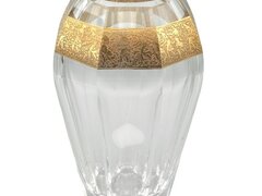 Vaza Moser din cristal in maniera Art Deco cu friza aurita